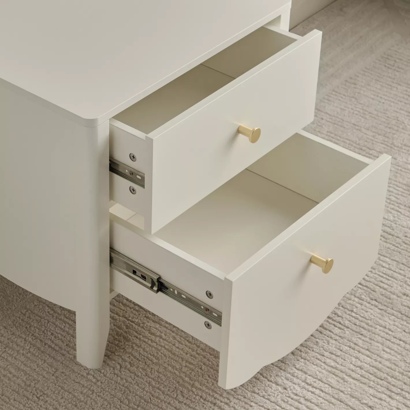 Timeless Design Nightstand With Two Spacious Drawers For Organizing