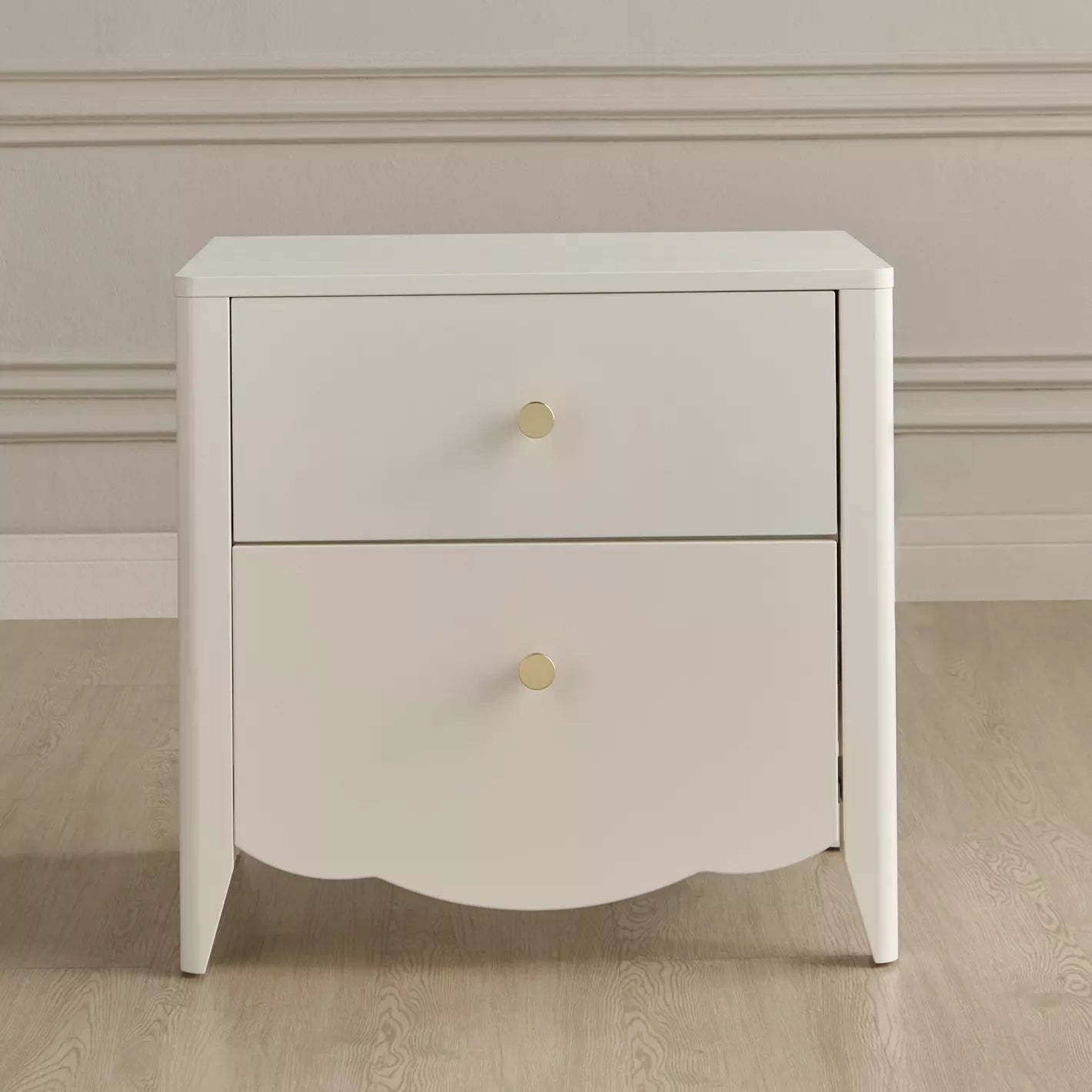 Timeless Design Nightstand With Two Spacious Drawers For Organizing