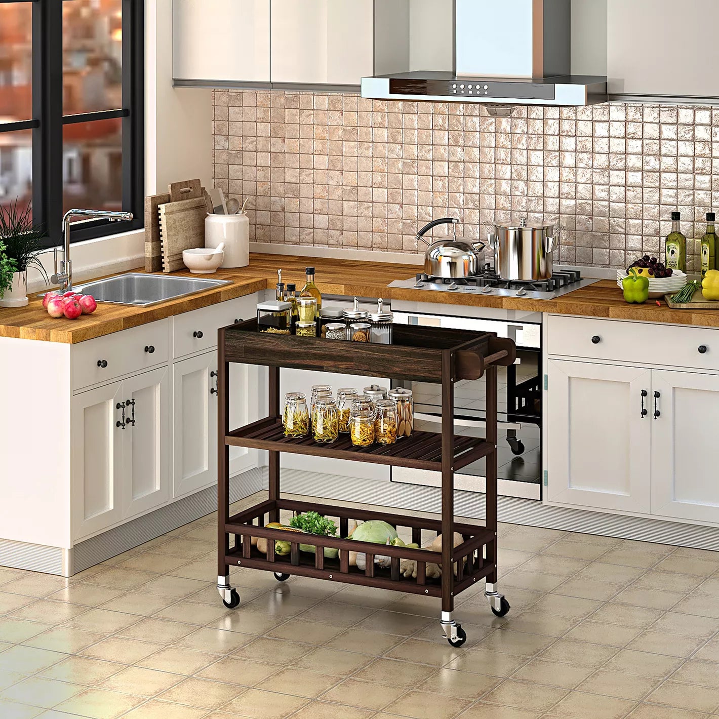 Holger 3-Tier Kitchen Trolley