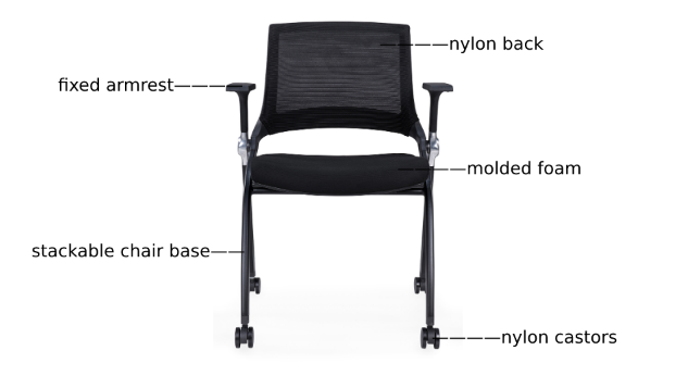 Training Chair with Casters - Black