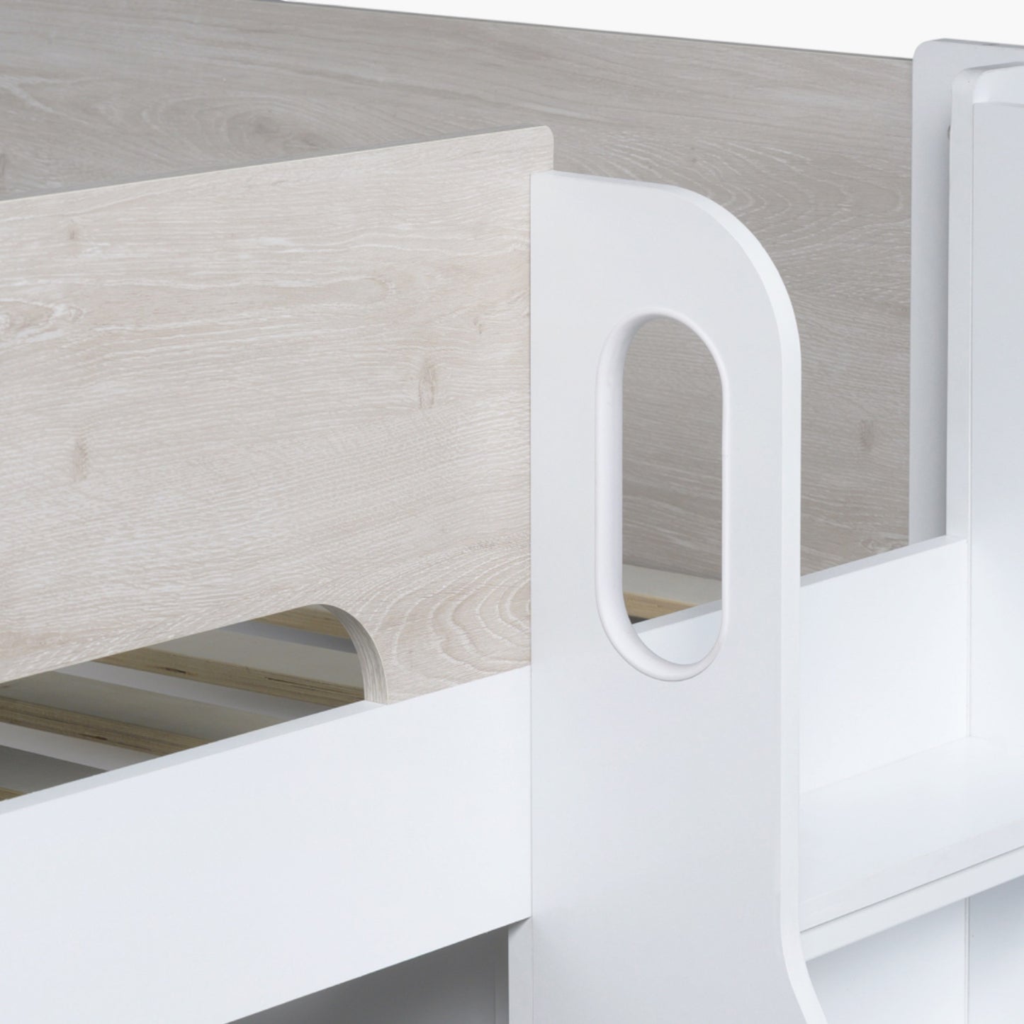 Single Bed with Study Desk & Storage 90x190 cm – Space Saving Kids Bed with Shelves & Drawers