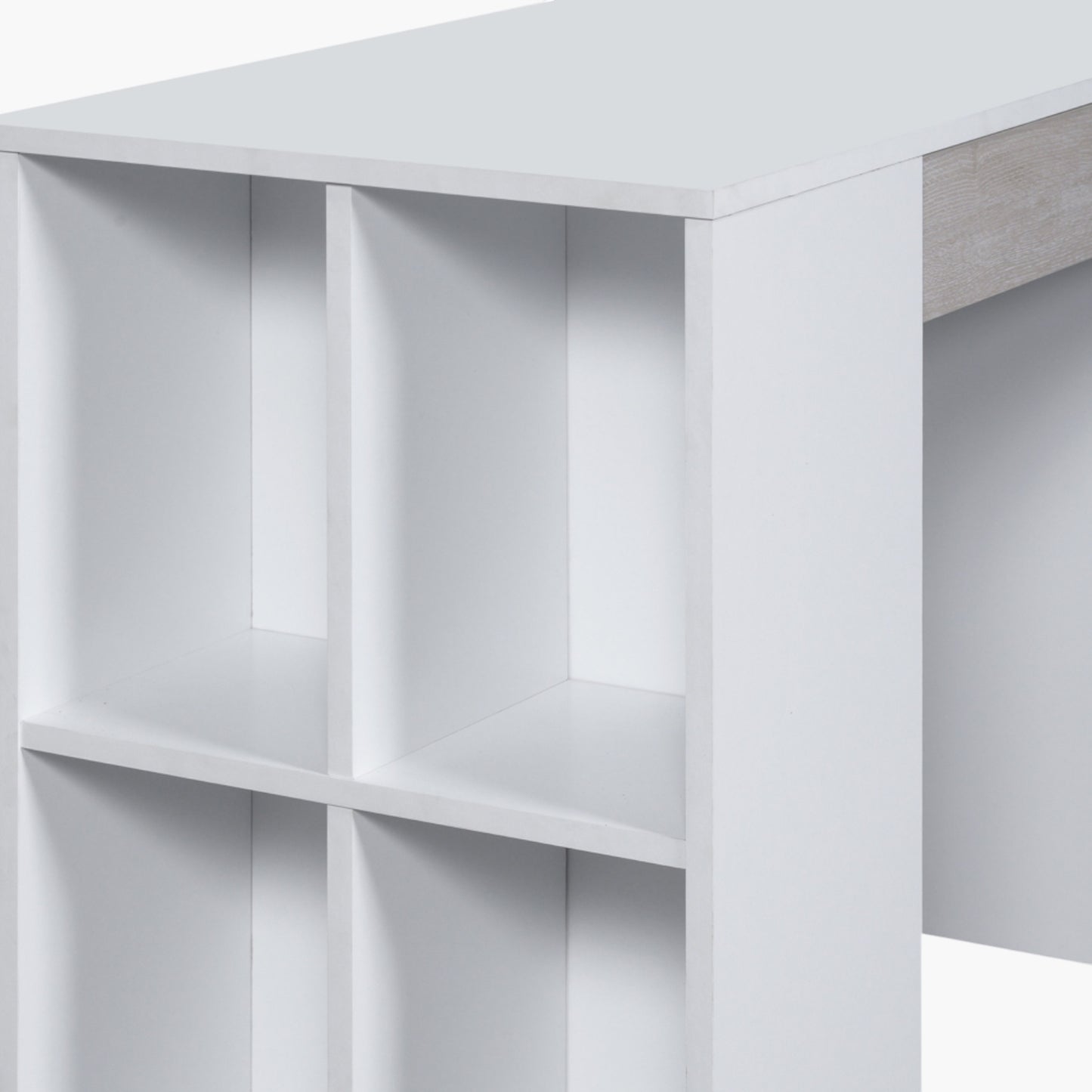 Single Bed with Study Desk & Storage 90x190 cm – Space Saving Kids Bed with Shelves & Drawers