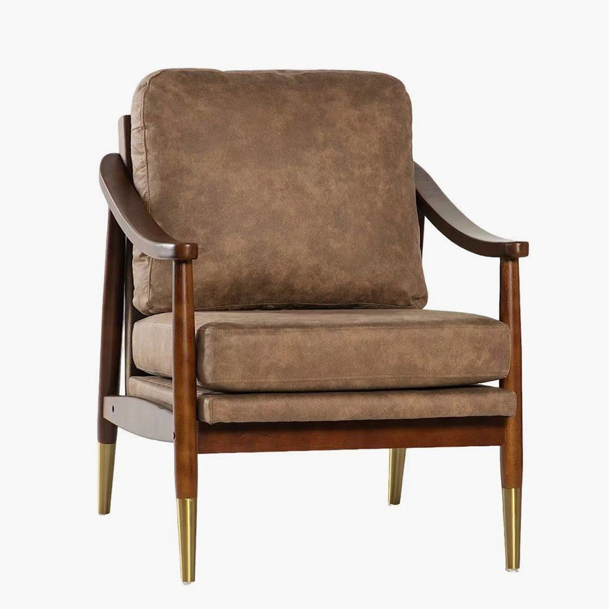 Fabric Accent Chair with Solid Wood Frame – Modern Upholstered Armchair for Living Room