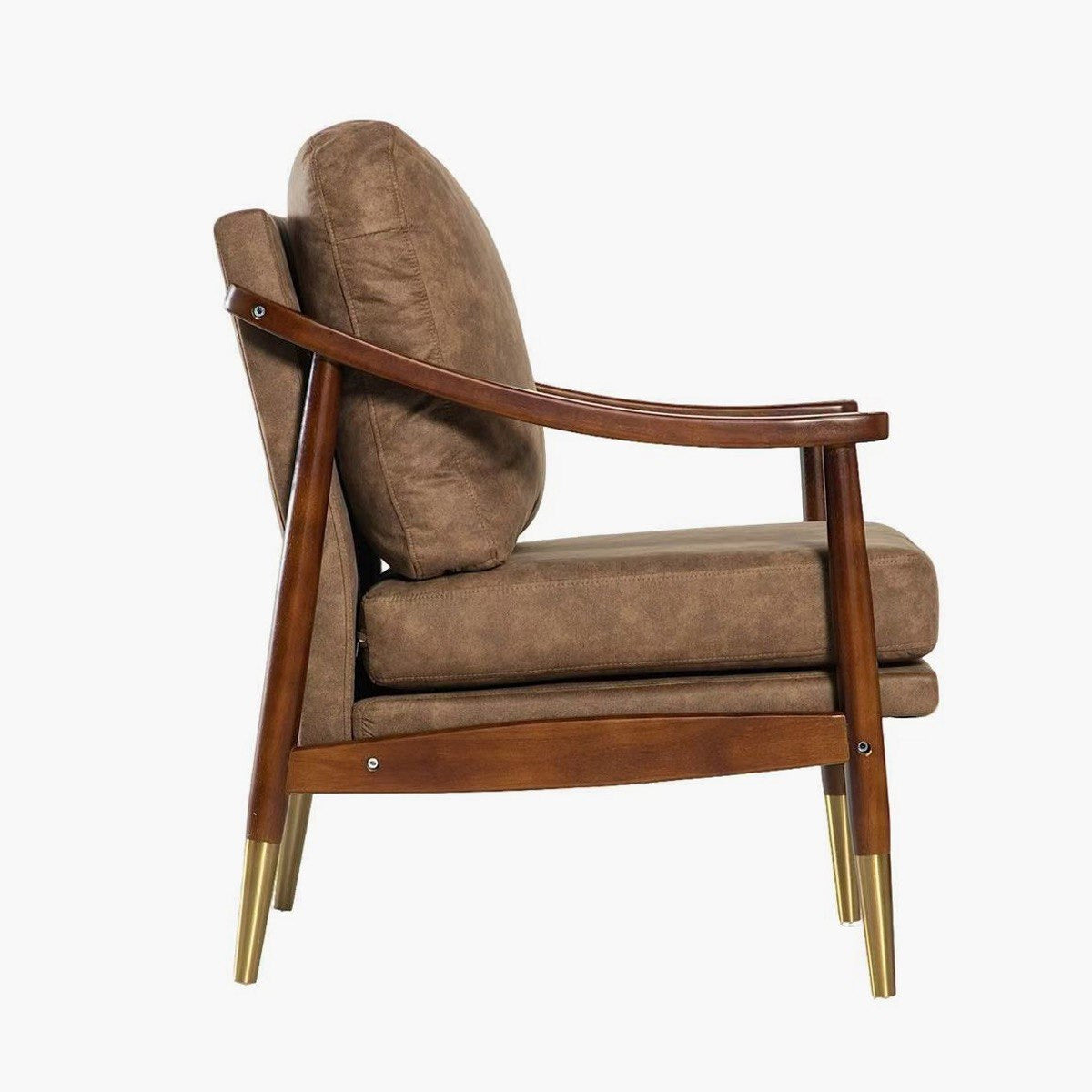 Fabric Accent Chair with Solid Wood Frame – Modern Upholstered Armchair for Living Room