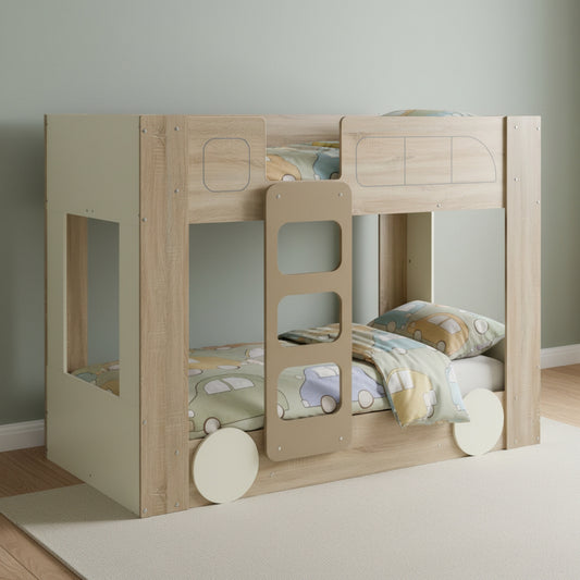 Doubledecker Single Bunk Bed 90x190 cm | Modern Wooden Kids Bunk Bed