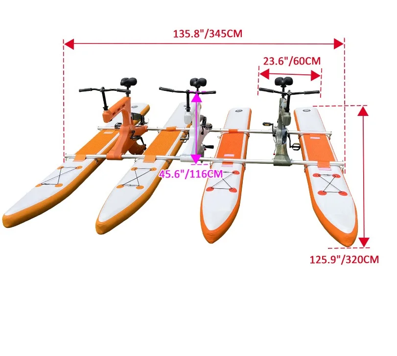 Three-person 3.2M Outdoor Activity Waterproof Bike Water Bicycle Water Inflatable Bicycle Water Pedal Bicycle Water Bike Sea Bike - COOLBABY