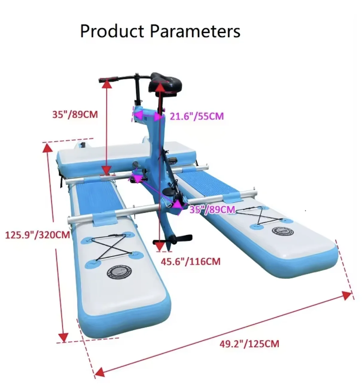 Single/double Person Person Water Inflatable Bicycle Water Pedal Bicycle Water Bike Sea Bike - COOLBABY