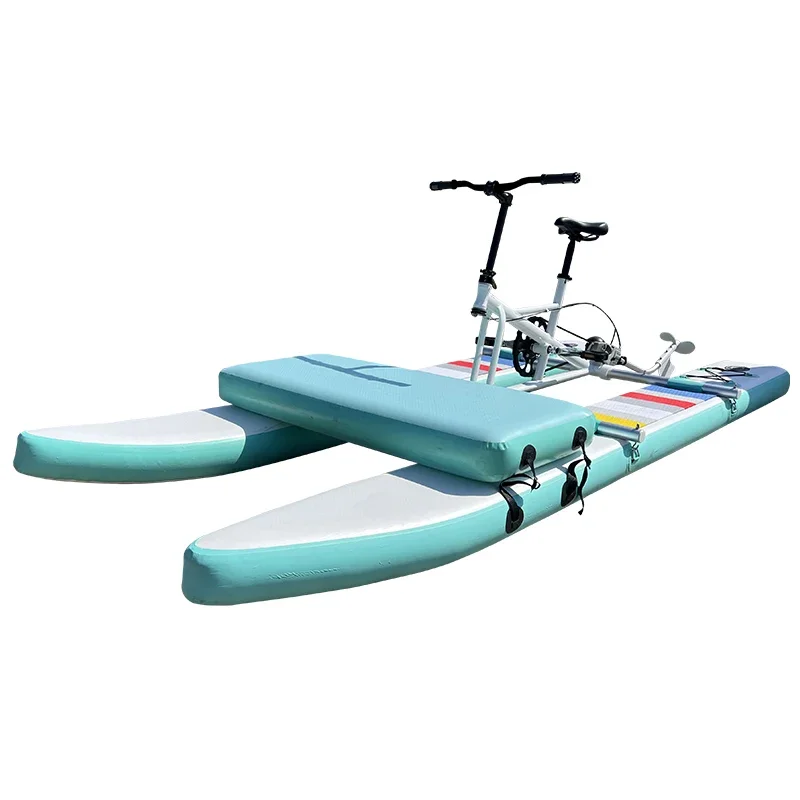 Single people aqua bicycle sports inflatable floating water bike Inflatable Water pedal board Water Inflatable Bicycle - COOLBABY