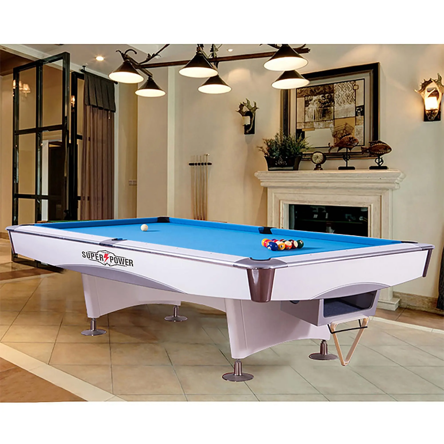 COOLBABY Indoor Luxury Pool Dining Billiards Table 9ft Slate Club Pool Tables Professional Snooker & Billiard Table - COOLBABY