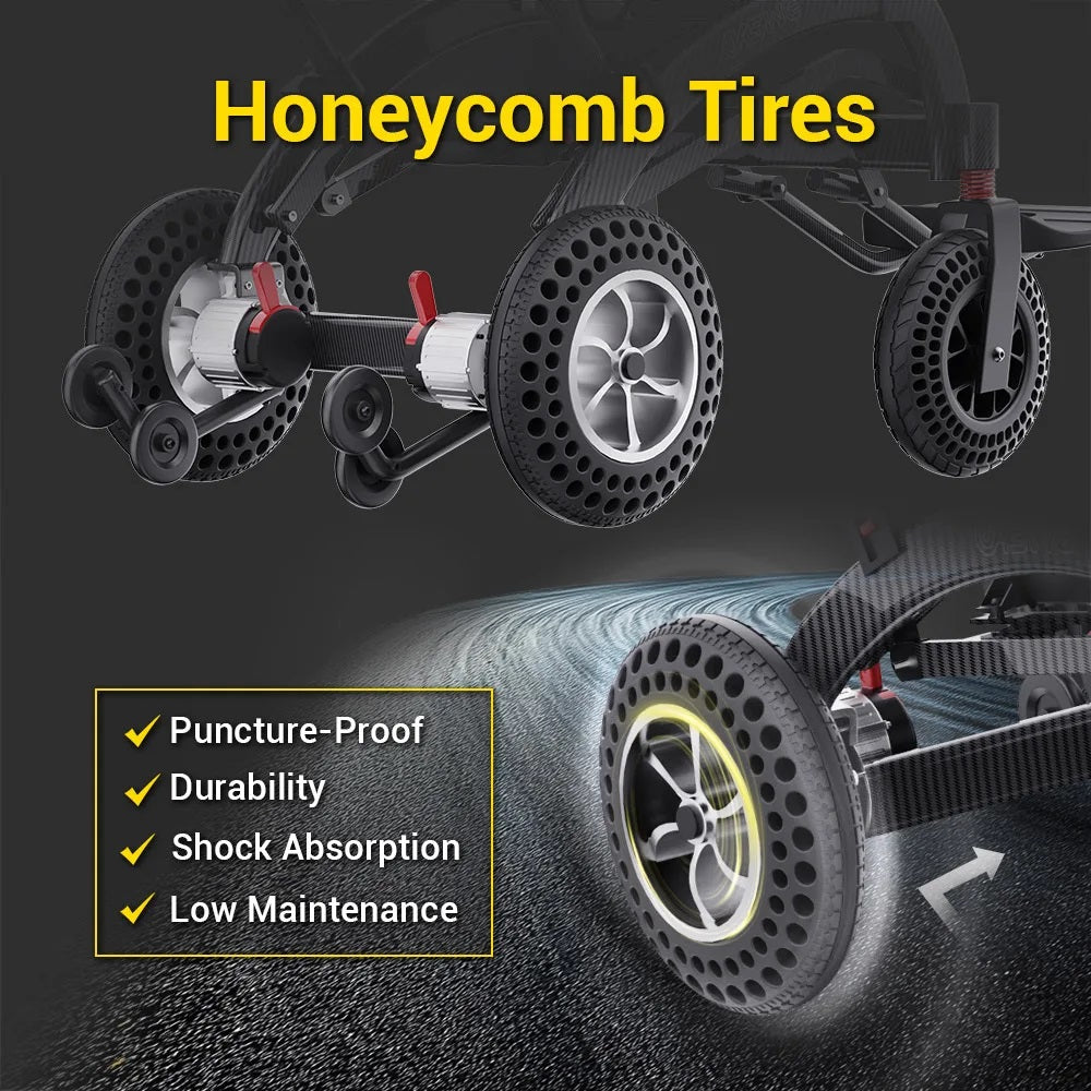 Ergonomic Electric Wheelchair Foldable Lightweight Elderly Scooter Portable Travel Wheelchair Airline Approved - COOLBABY