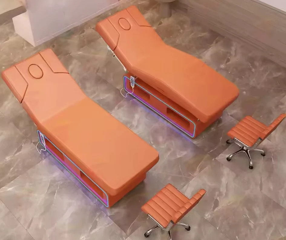 Multifunctional beauty salon adjustable medical facial bed 3 motors electric saloon massage Bed with Chair