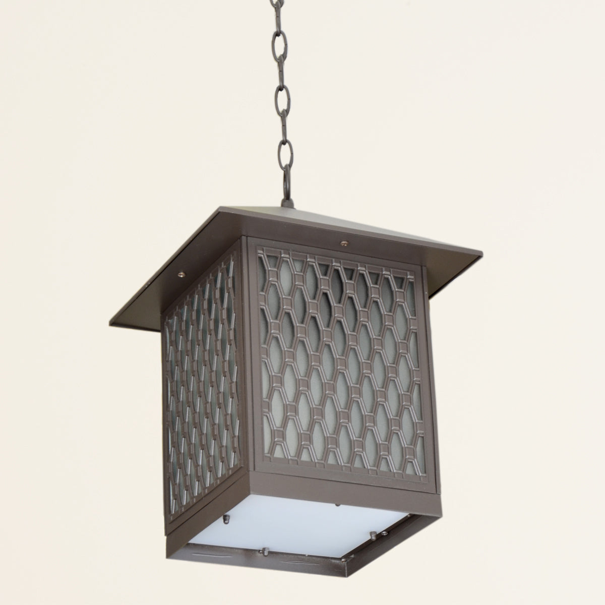 Outdoor Hanging Light E27 Glass Diffuser - Brown