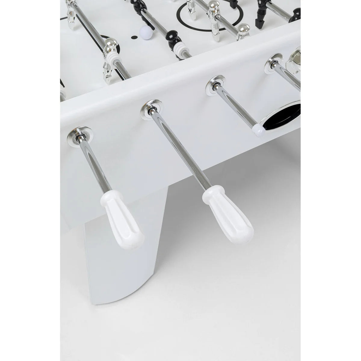 White Steel Chromed Foosball Soccer Table 125x145x90 cm – Professional Indoor Football Game Table