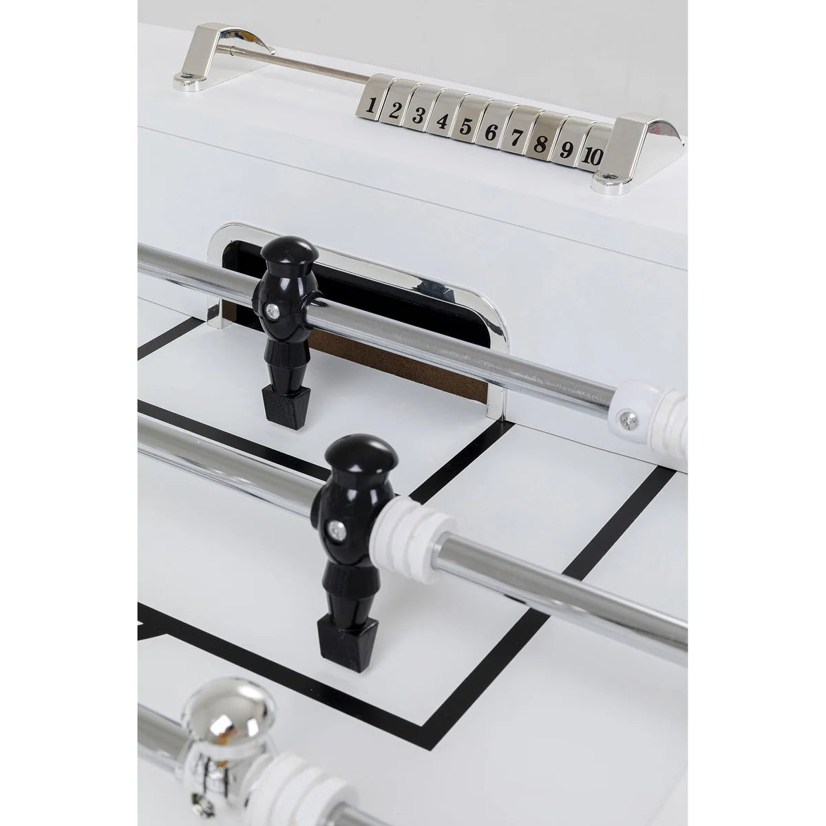 White Steel Chromed Foosball Soccer Table 125x145x90 cm – Professional Indoor Football Game Table