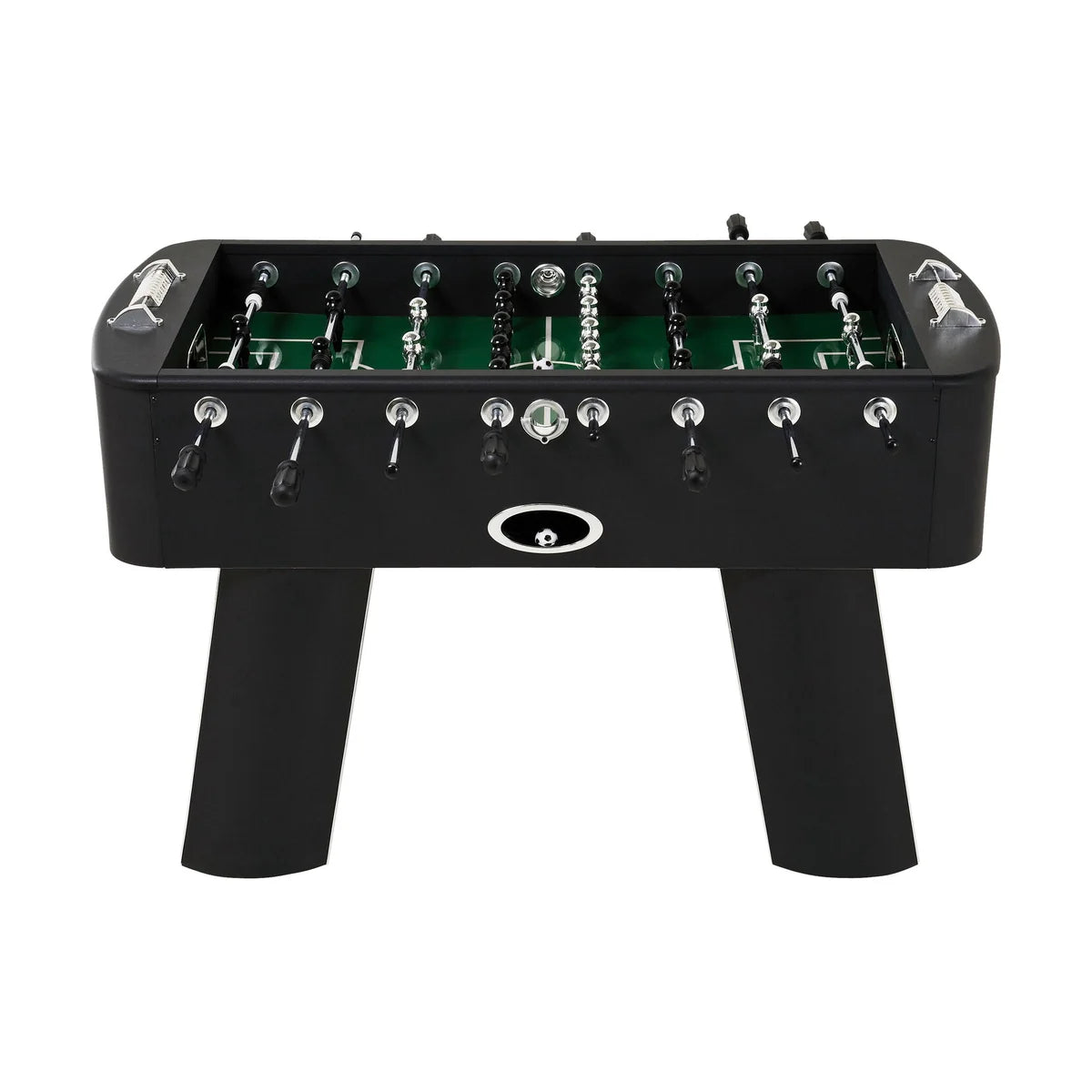 Black Steel Chromed Foosball Soccer Table 125x145x90 cm – Professional Indoor Football Game Table
