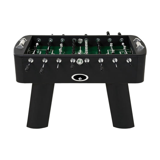 Black Steel Chromed Foosball Soccer Table 125x145x90 cm – Professional Indoor Football Game Table