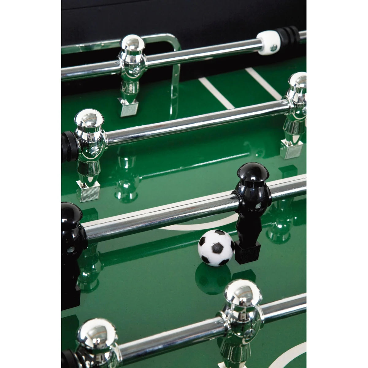 Black Steel Chromed Foosball Soccer Table 125x145x90 cm – Professional Indoor Football Game Table