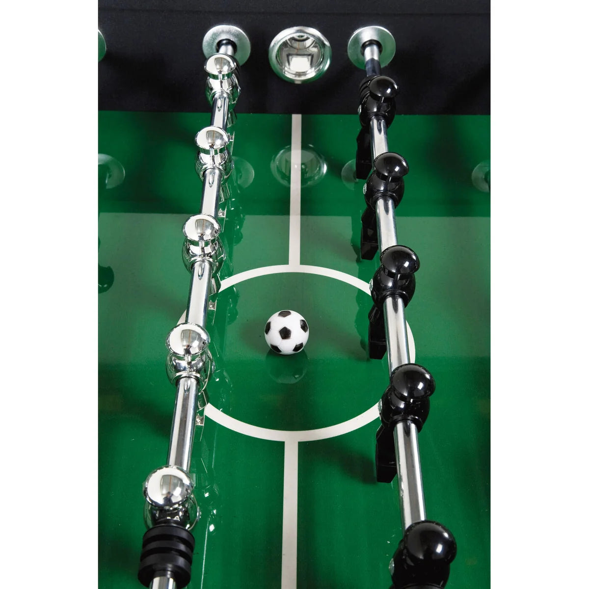 Black Steel Chromed Foosball Soccer Table 125x145x90 cm – Professional Indoor Football Game Table