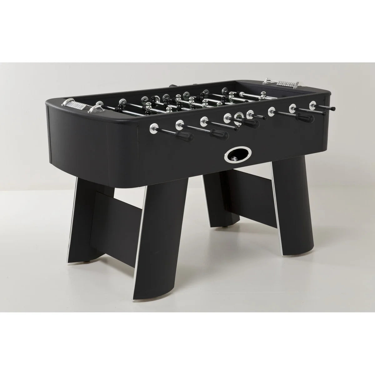 Black Steel Chromed Foosball Soccer Table 125x145x90 cm – Professional Indoor Football Game Table