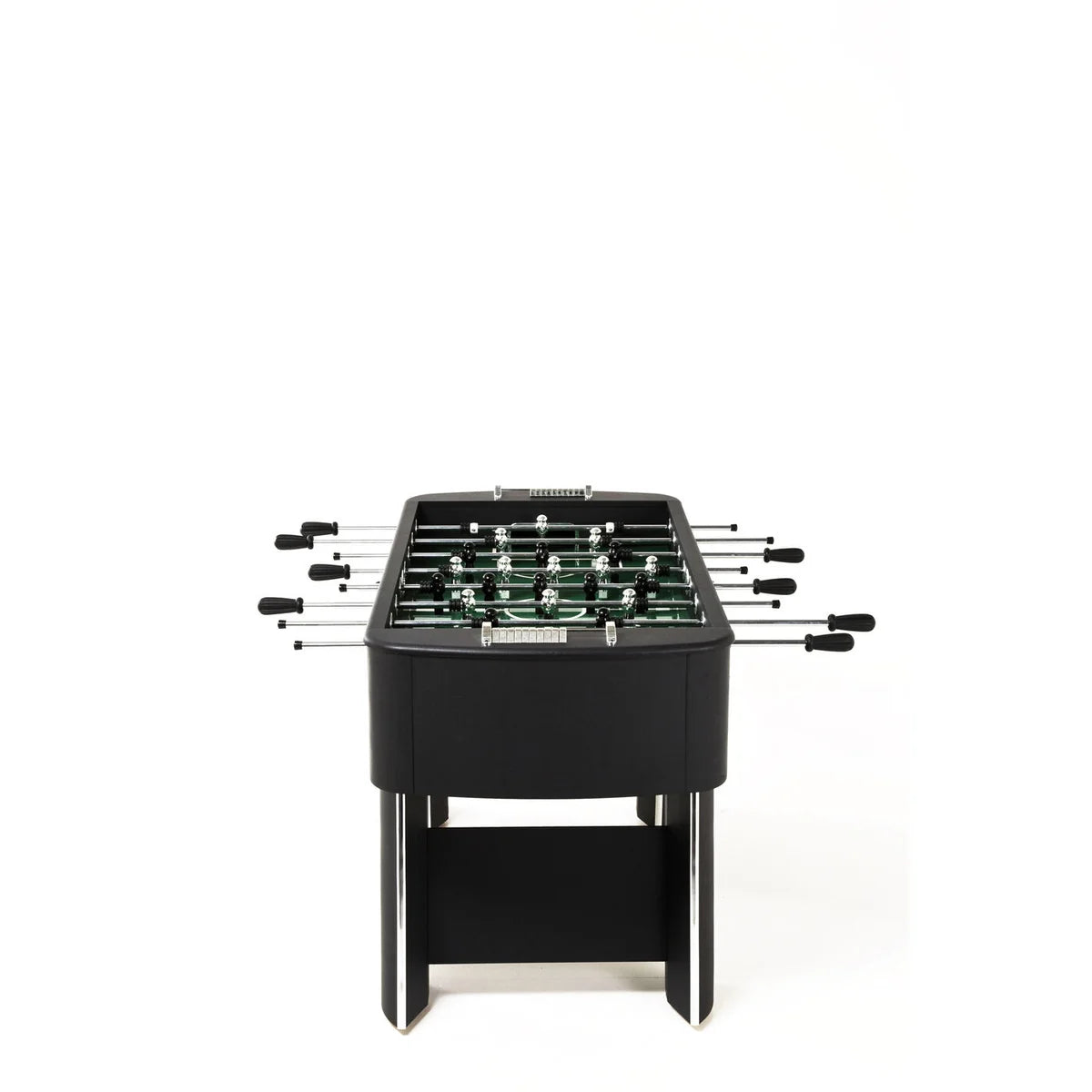 Black Steel Chromed Foosball Soccer Table 125x145x90 cm – Professional Indoor Football Game Table