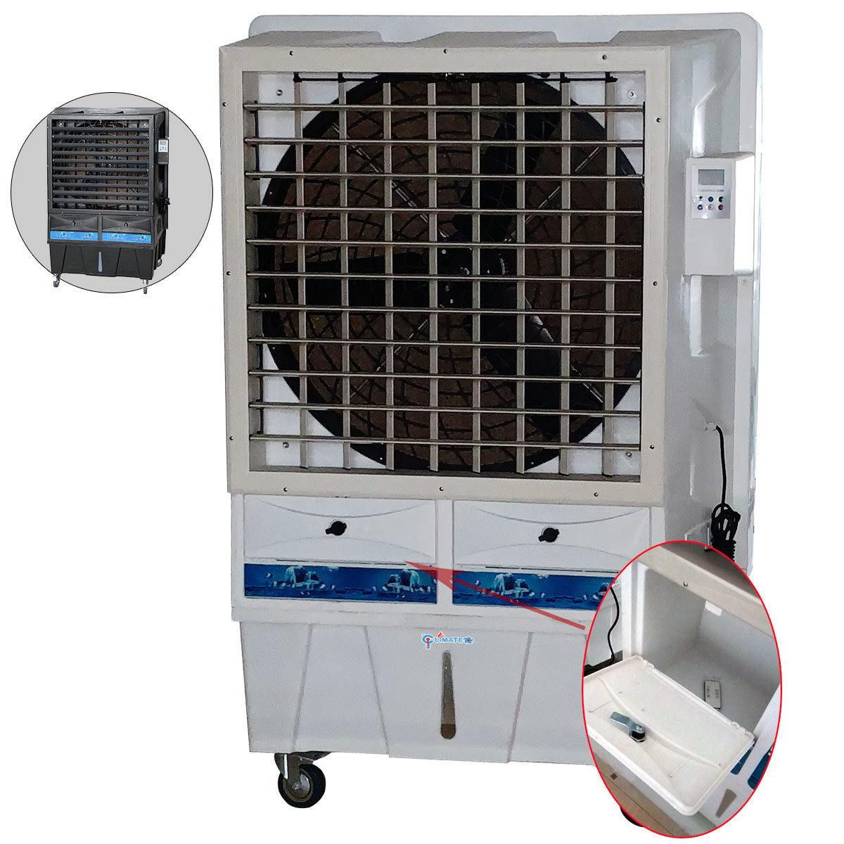 Air Cooler With Storage, Tank capacity 100L, x2 Storage drawers