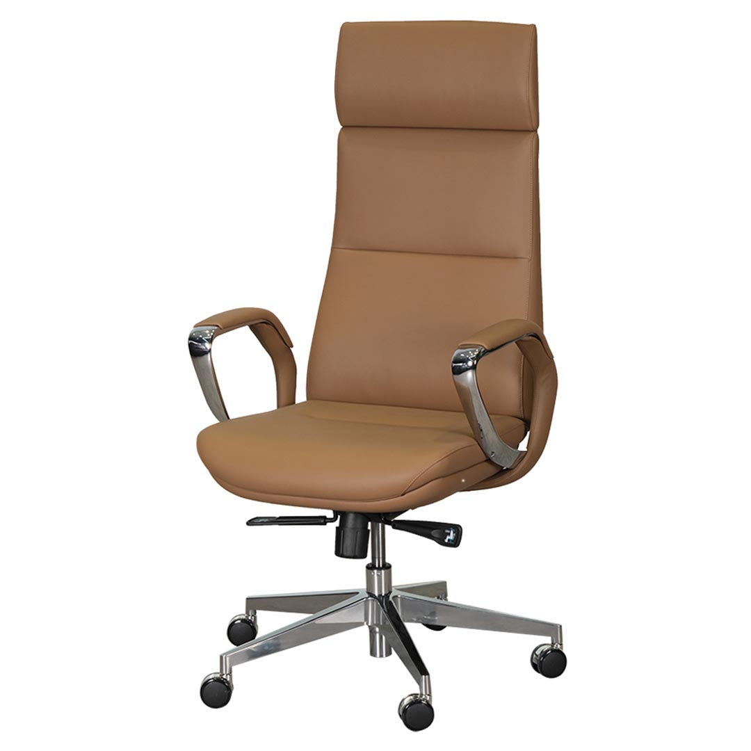 COOLBABY Premium Brown High Back Armchair YS-1812 A with Ergonomic Design and PU Leather - COOLBABY