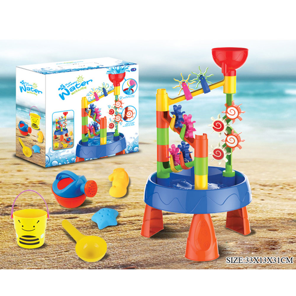 COOLBABY WQSJ-STWJ02 Waterwheel Funnel Beach Table Set Summer Beach Playing Children's Toys,Fun Wheels Water Table Outdoor Toy Water Fun Sand Beach Activity - COOL BABY