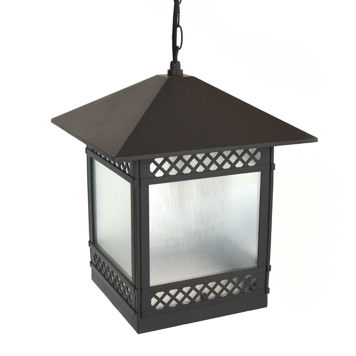 Outdoor Hanging Light, E27 Glass Diffuser- Dark Grey