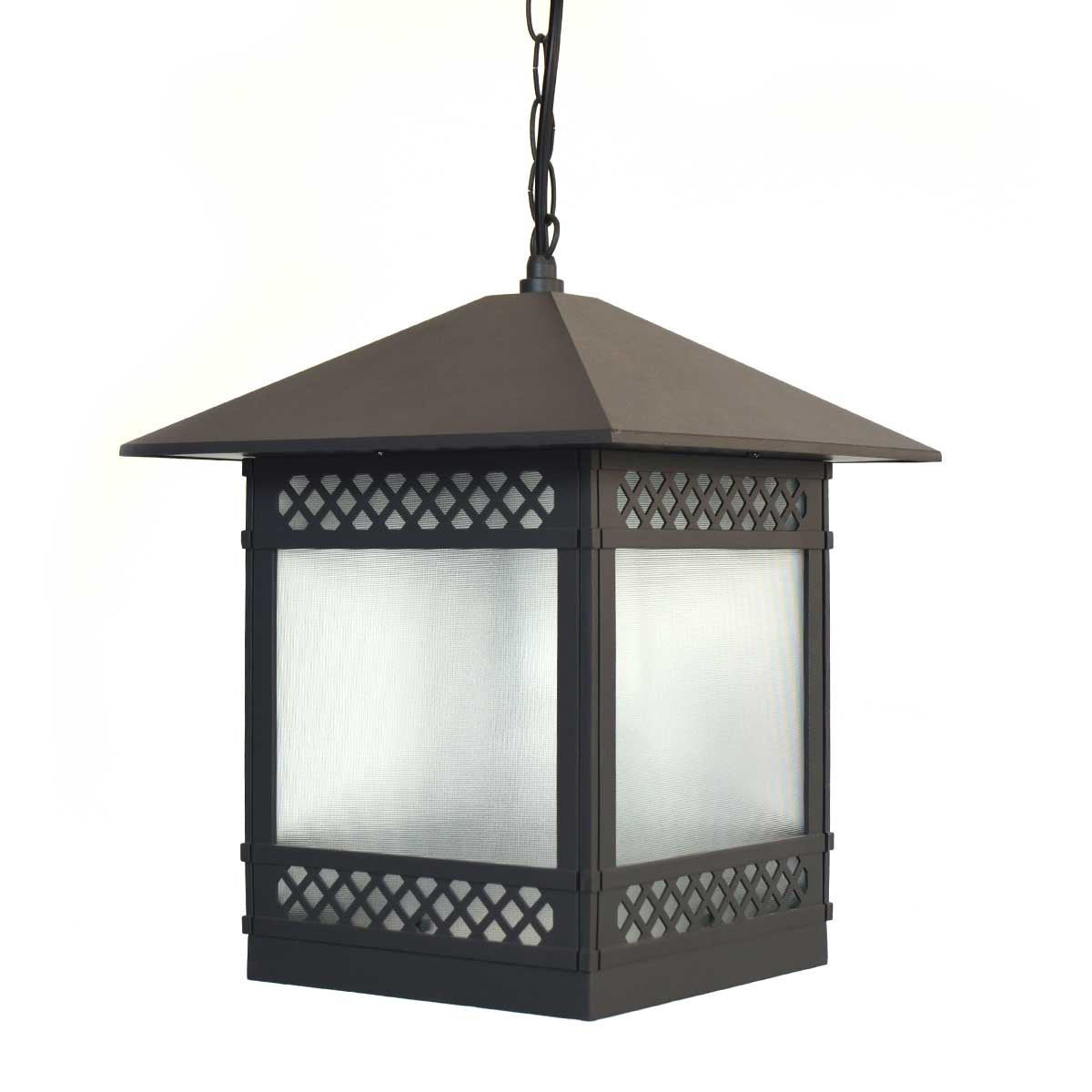 Outdoor Hanging Light, E27 Glass Diffuser- Dark Grey