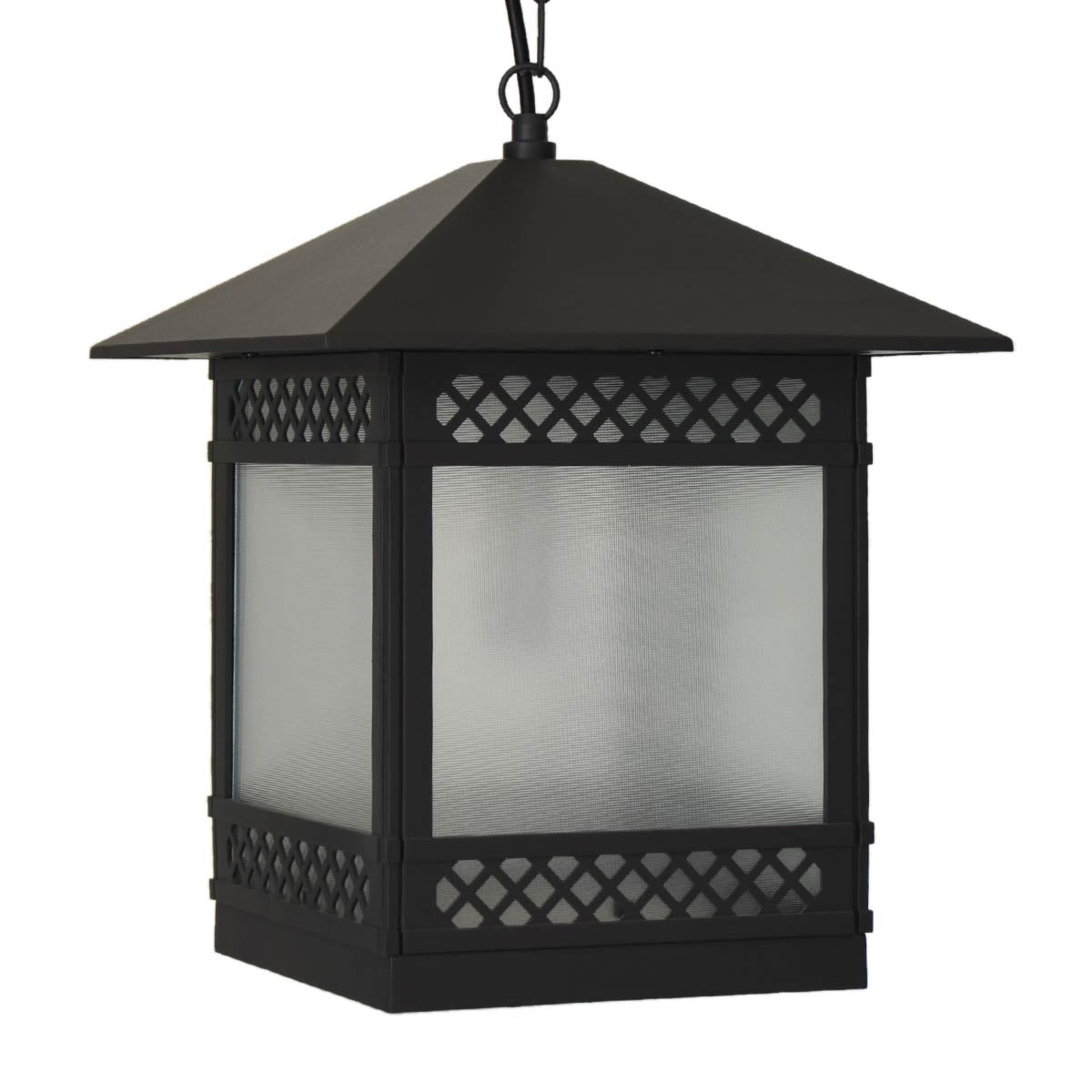 Outdoor Hanging Light, E27 Glass Diffuser- Dark Grey