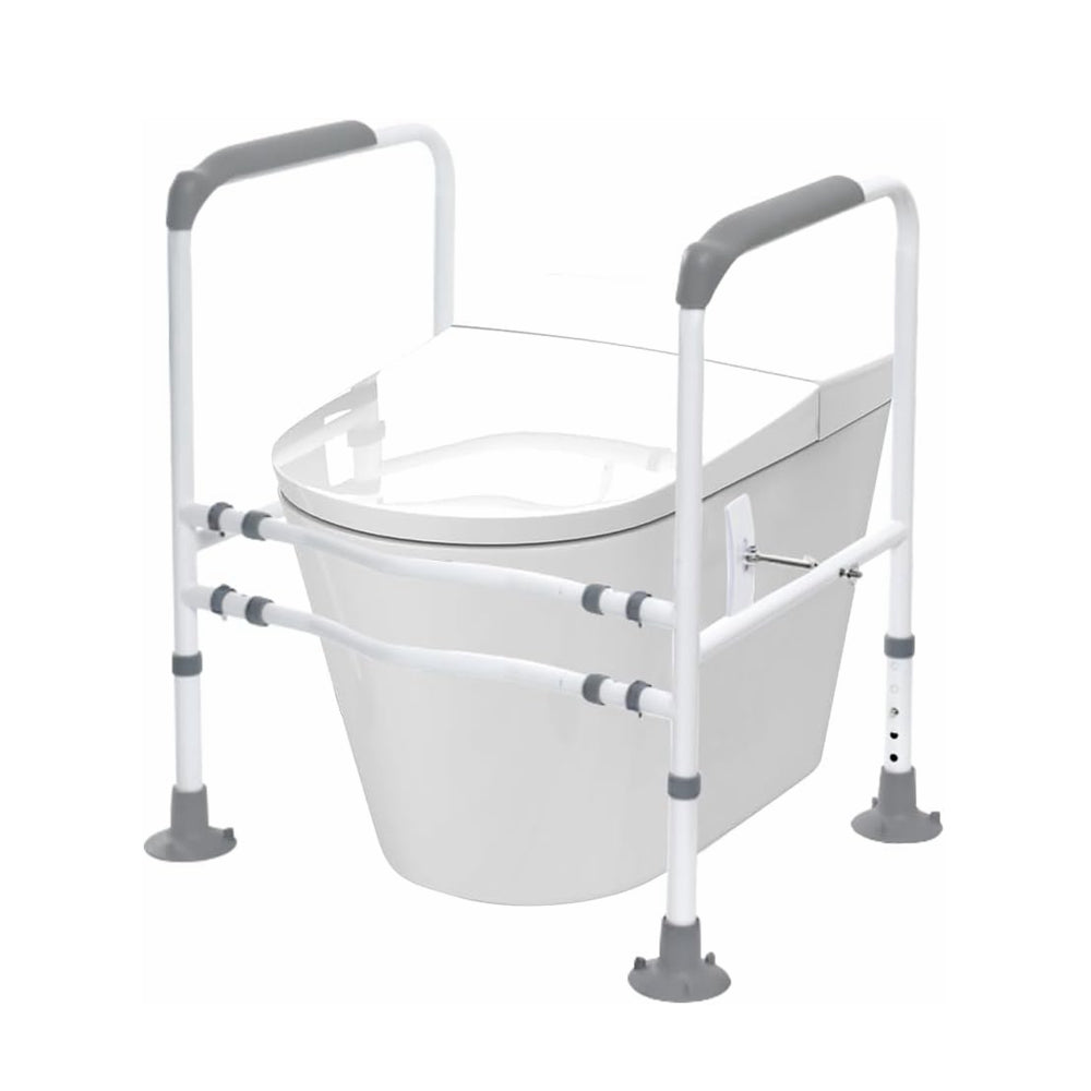 COOLBABY SSZ1002 Toilet Safety Bar For The Elderly Easy to Install Adjustable Width And Height Toilet Safety Frame Bathroom Auxiliary Bar With Handrails - COOLBABY