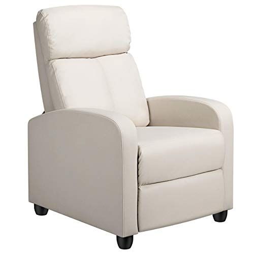 Modern Single Recliner Sofa Padded Seat with Leatherite PU - COOLBABY