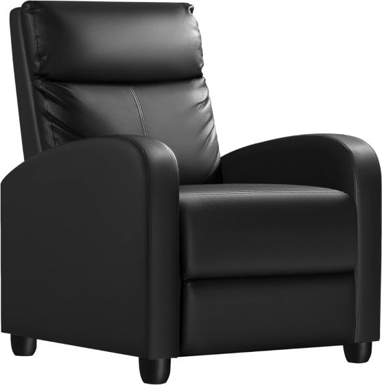 Modern Single Recliner Sofa Padded Seat with Leatherite PU - COOLBABY