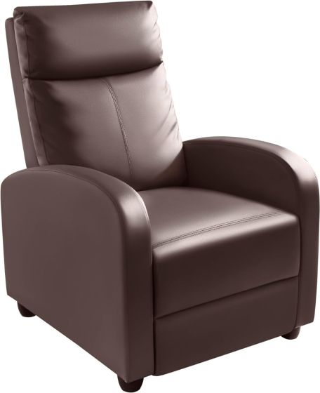 Modern Single Recliner Sofa Padded Seat with Leatherite PU - COOLBABY