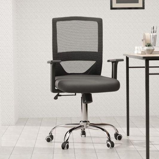 Medium Back Mesh Office chair with Lumbar Support Black - COOLBABY