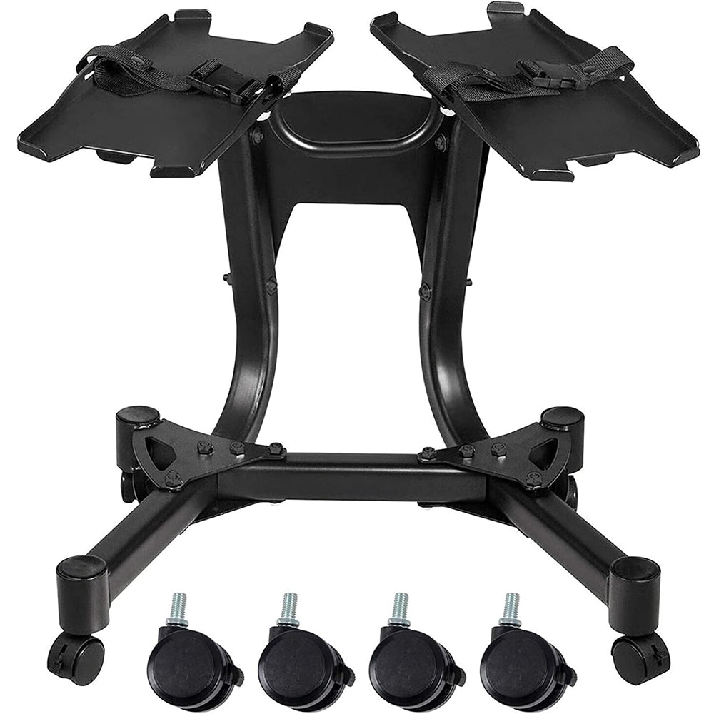 COOLBABY Adjustable Dumbell Rack,with Wheels 330LBS Dumbbell Rack,Dumbbell Stand for Home GYM,Black - COOLBABY