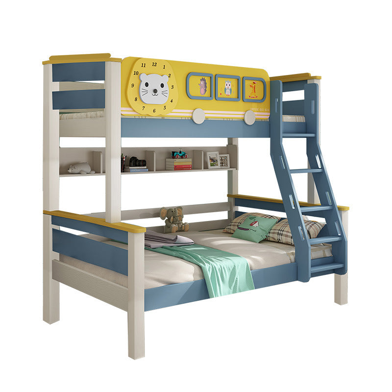 COOLBABY ZLJ1116 Children's Solid Wood Bunk Bed With Stairs Ladder Bed And Double Drawers - COOLBABY