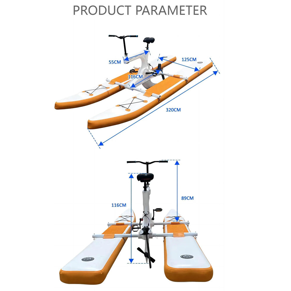 Floating Inflatable Hydro Waterbike Water Bicycle Bike Pedal Boats Floating Bicycle - COOLBABY