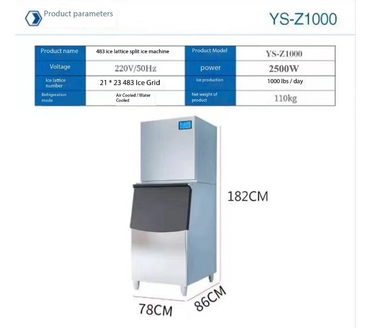 Wellcome Commercial Ice Maker Milk Tea Shop Restaurant 300/500 1000lbs Half Ice Energy Saving Intelligent Rapid Ice Maker - COOLBABY