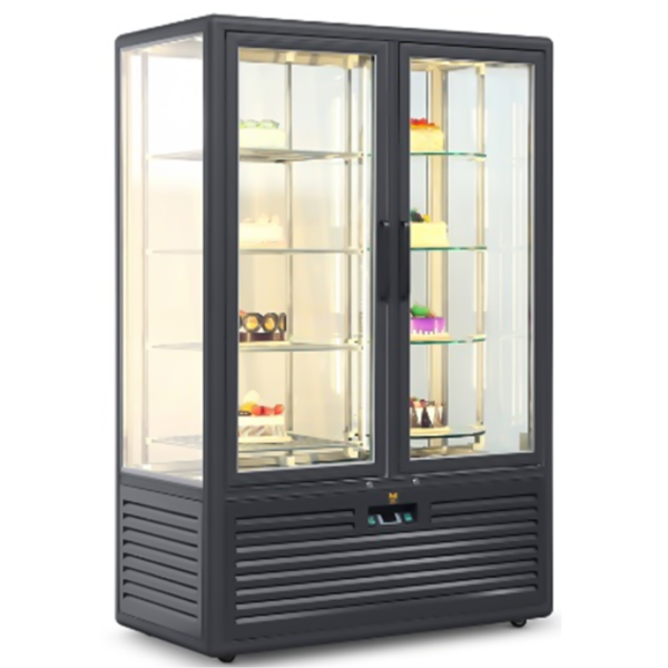 2 Doors Upright Cold Showcase, Refrigerator Bakery Cake - Black - COOLBABY