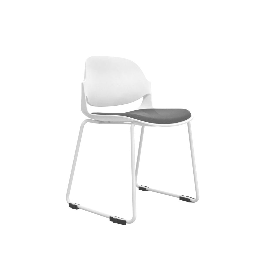 Minimalist Modern Office Chair, Visitor Chair - White frame