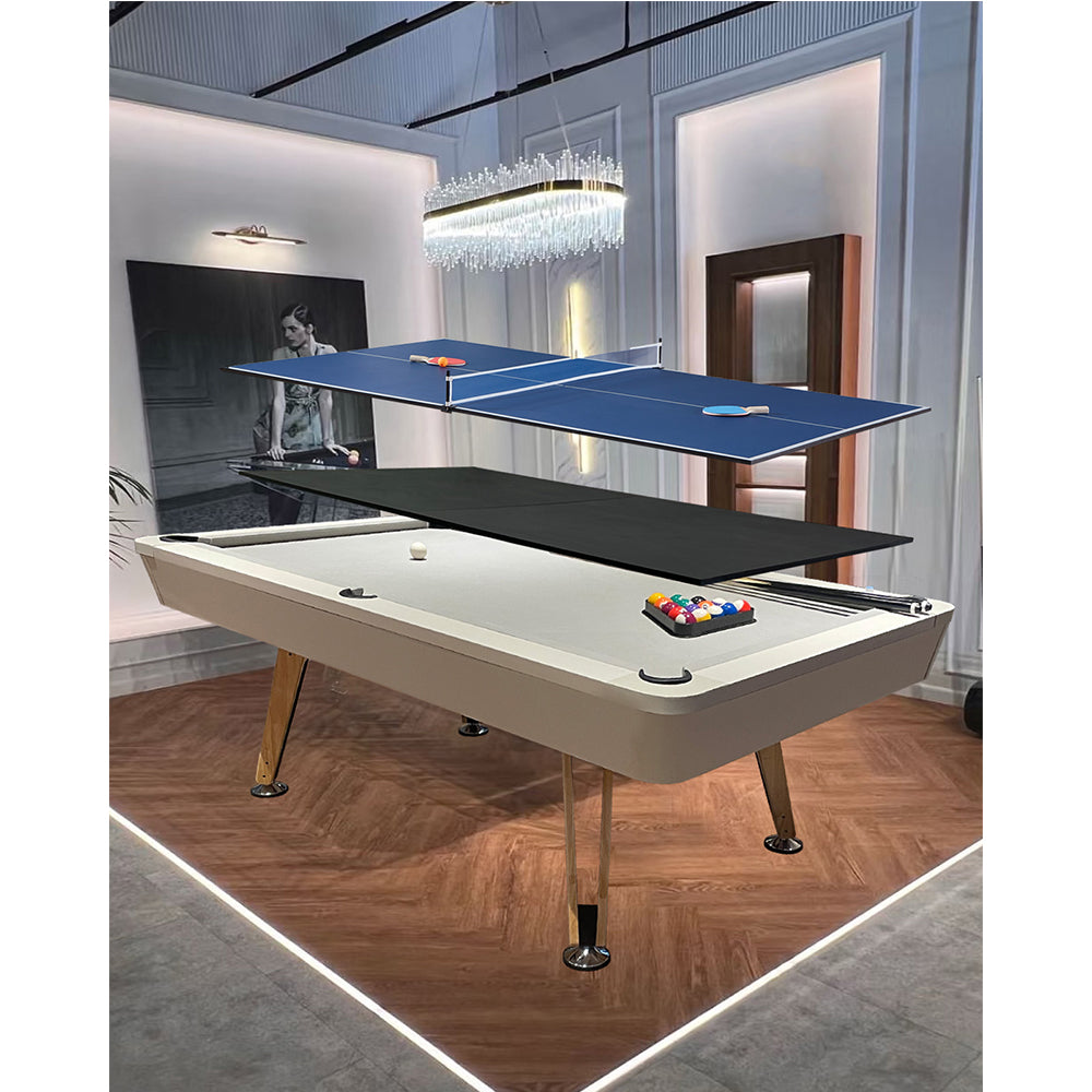 3 in 1 7ft Pool Billiard Table + Household Table Tennis Table + meeting or dining table Multifunction Game Table