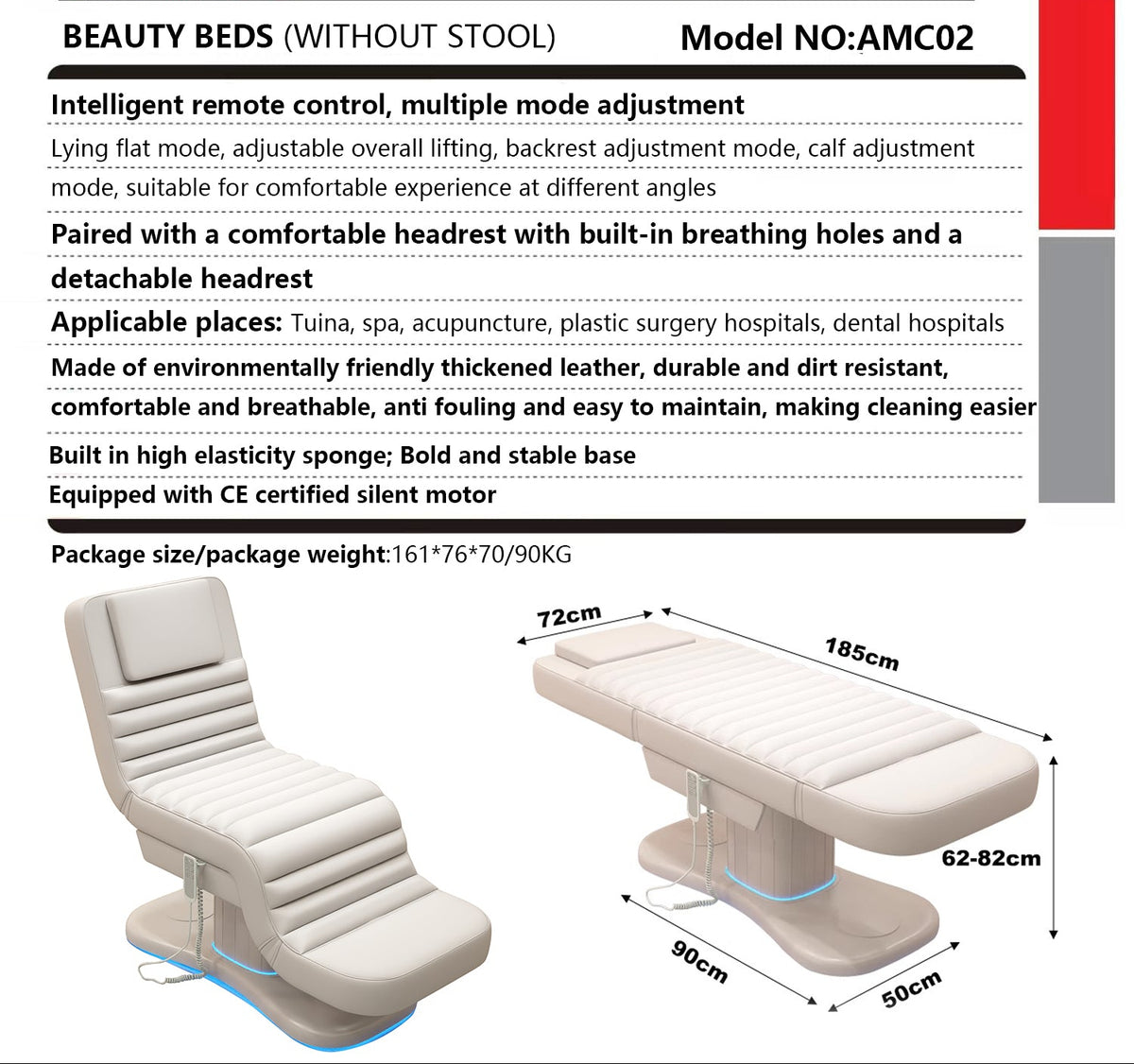 COOLBABY Multi-Purpose Electric Beauty Bed – Portable Spa Massage Table with Adjustable Height for Aesthetic Tattoo - COOLBABY