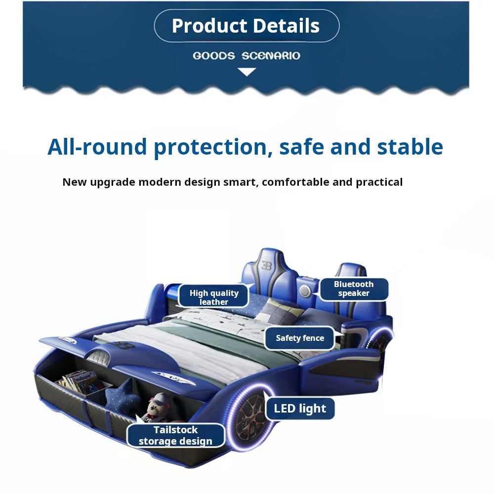 COOLBABY ETC1130 Children's Bed Boys Bed Car Style Single / Double Bed - COOLBABY