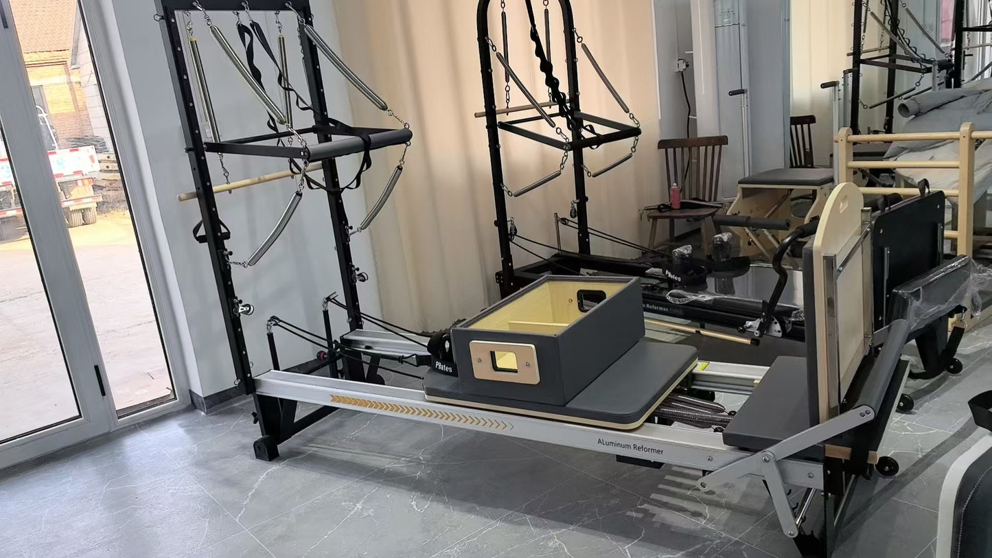 Professional Studio Training Aluminum Pilates Reformer with Trapeze Home Commercial Pilates Equipment Tower