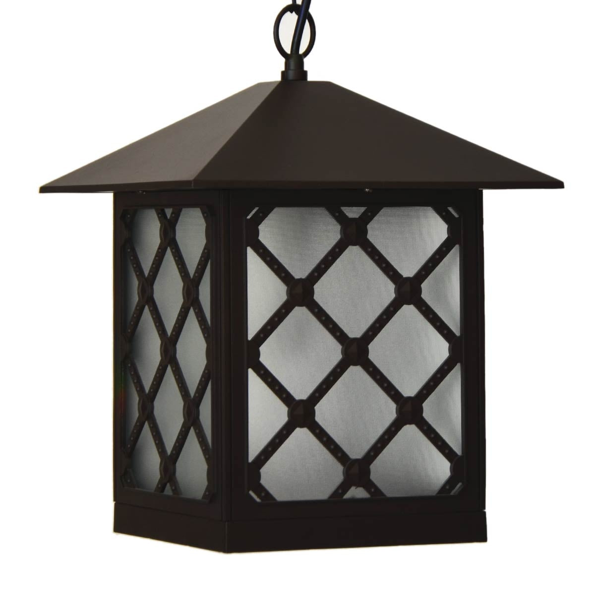 Outdoor Hanging Light - E27 Glass Diffuser - Brown