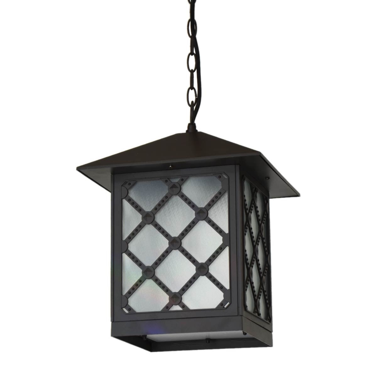 Outdoor Hanging Light - E27 Glass Diffuser - Brown