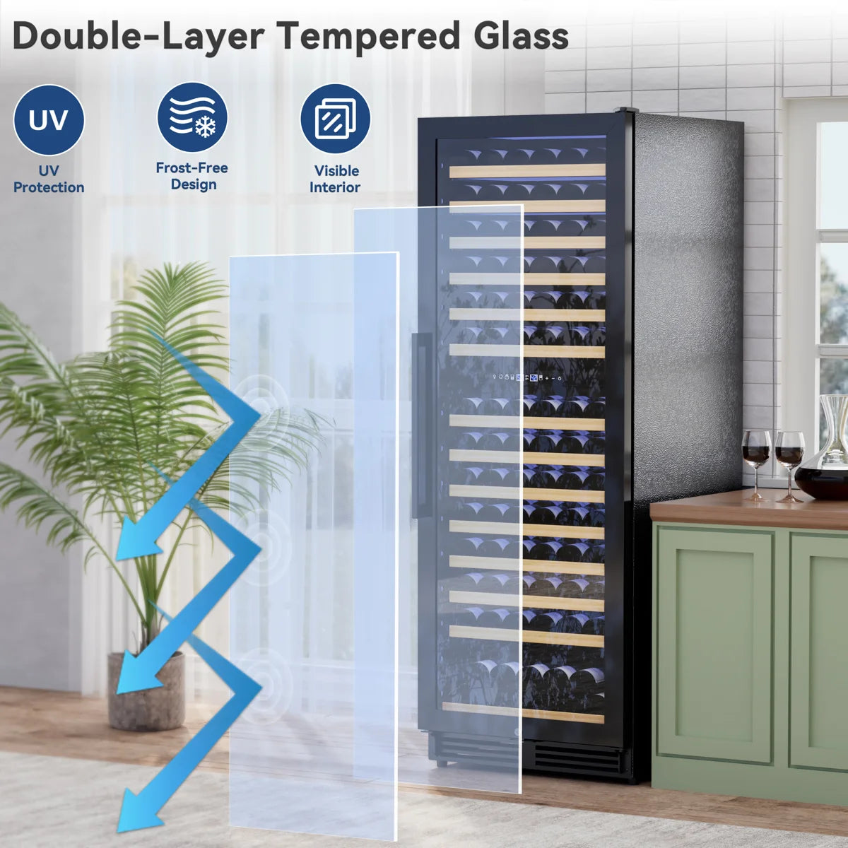 24-Inch Tall Dual Zone Wine Refrigerator -- 154-Bottle Cooler for Built-In or Freestanding Use