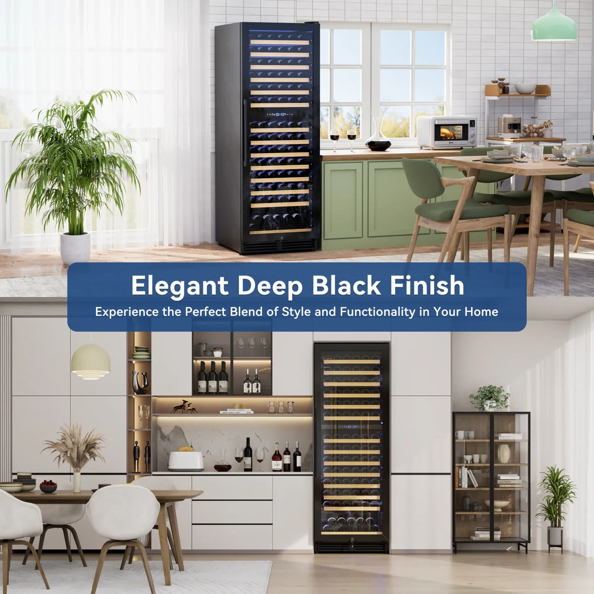 24-Inch Tall Dual Zone Wine Refrigerator -- 154-Bottle Cooler for Built-In or Freestanding Use