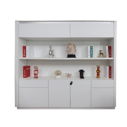 COOLBABY Premium Matt White Office Cabinet 720-C01 with Durable Fiber Design & Ample Storage - COOLBABY